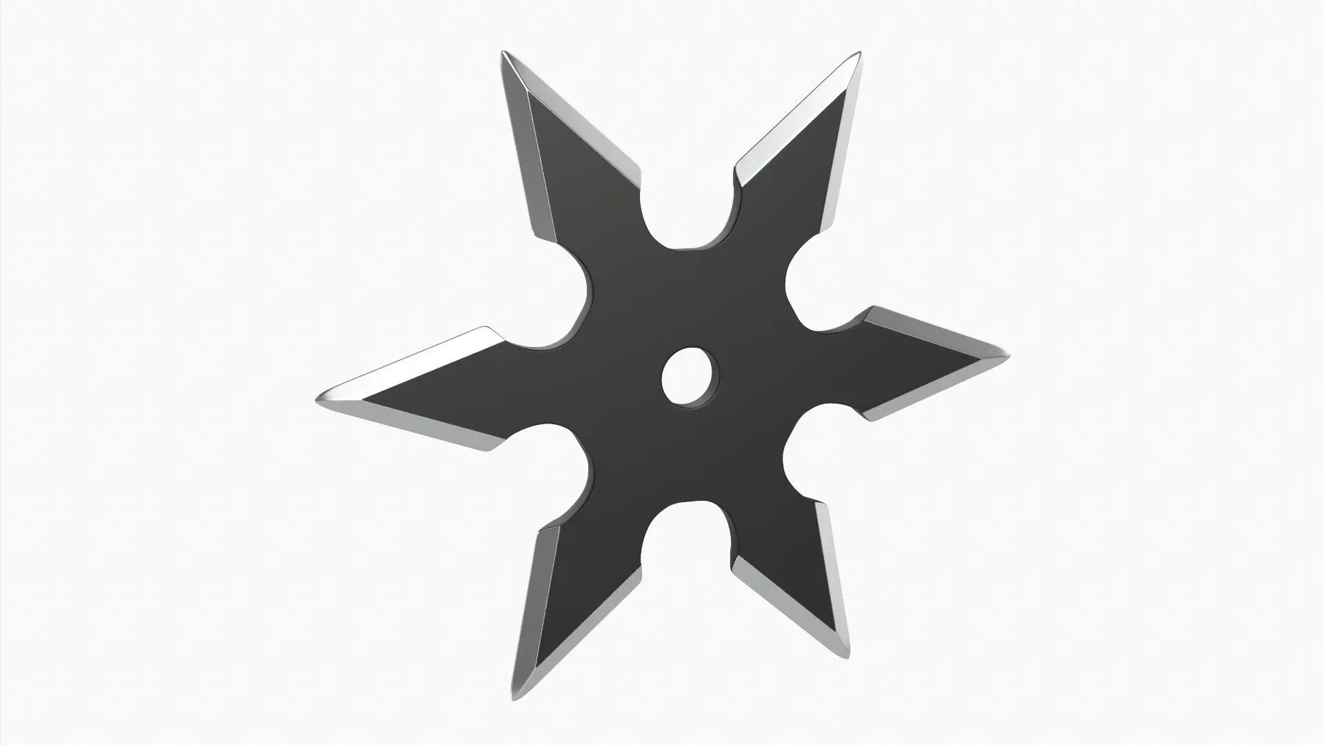 Shuriken ninja throwing knife 03 3D model_0