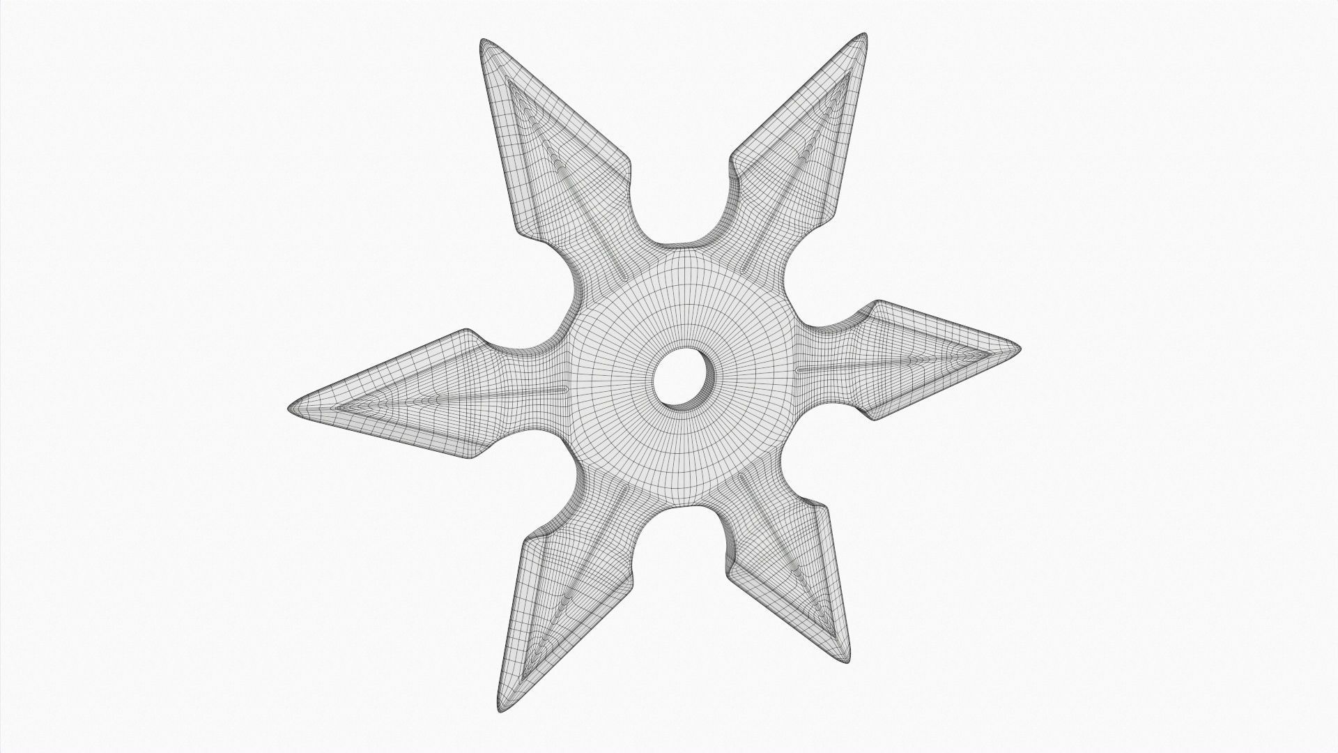 Shuriken ninja throwing knife 03 3D model_5