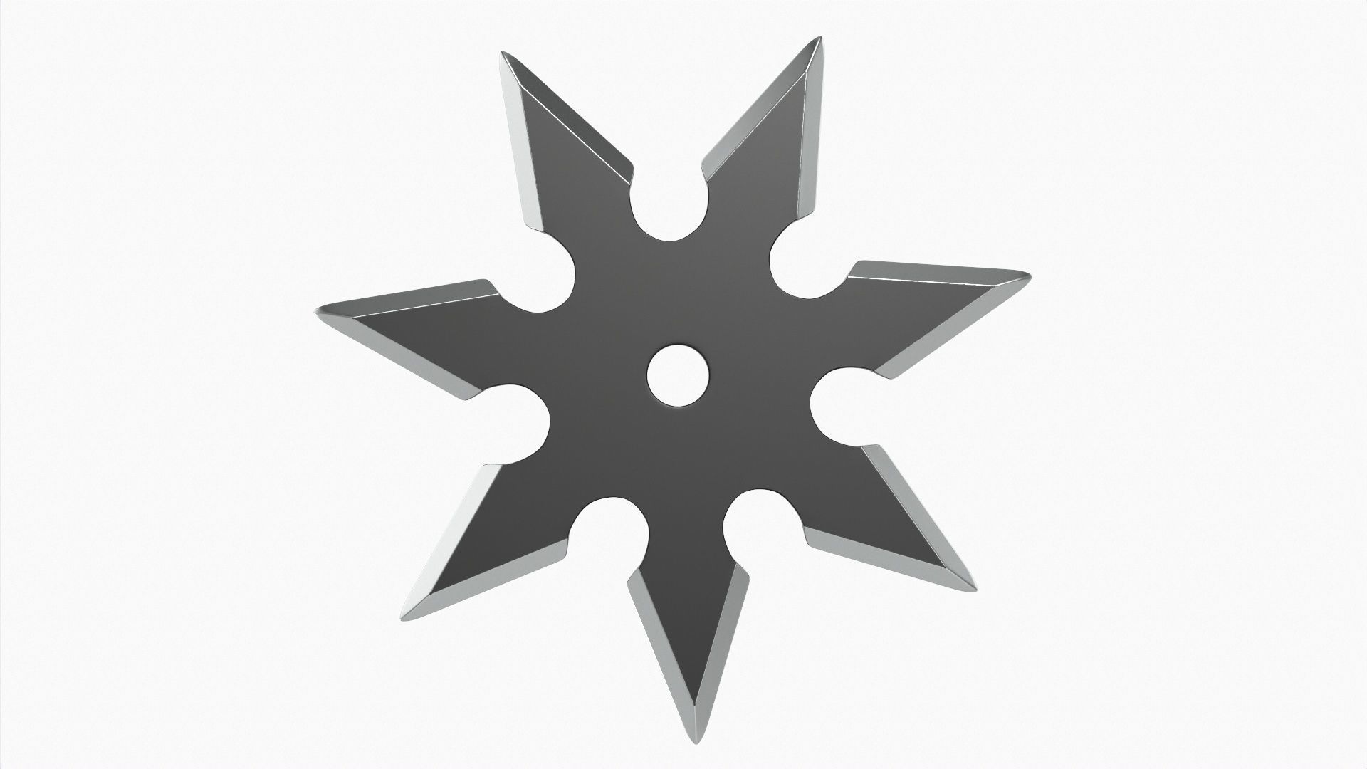 Shuriken ninja throwing knife 04 3D model_4
