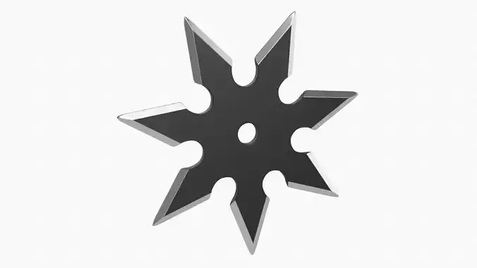 Shuriken ninja throwing knife 04 3D model