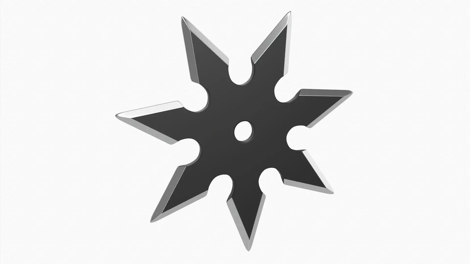 Shuriken ninja throwing knife 04 3D model_0