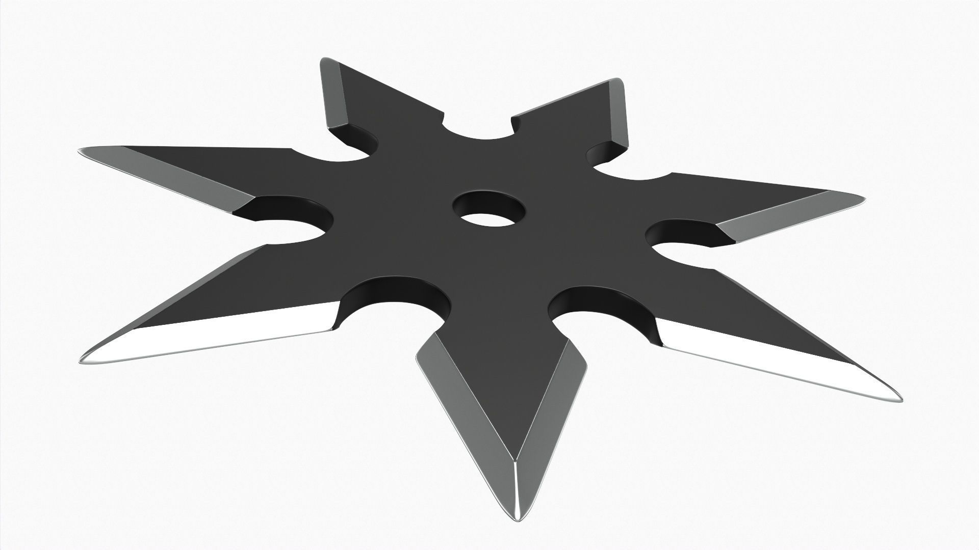 Shuriken ninja throwing knife 04 3D model_3