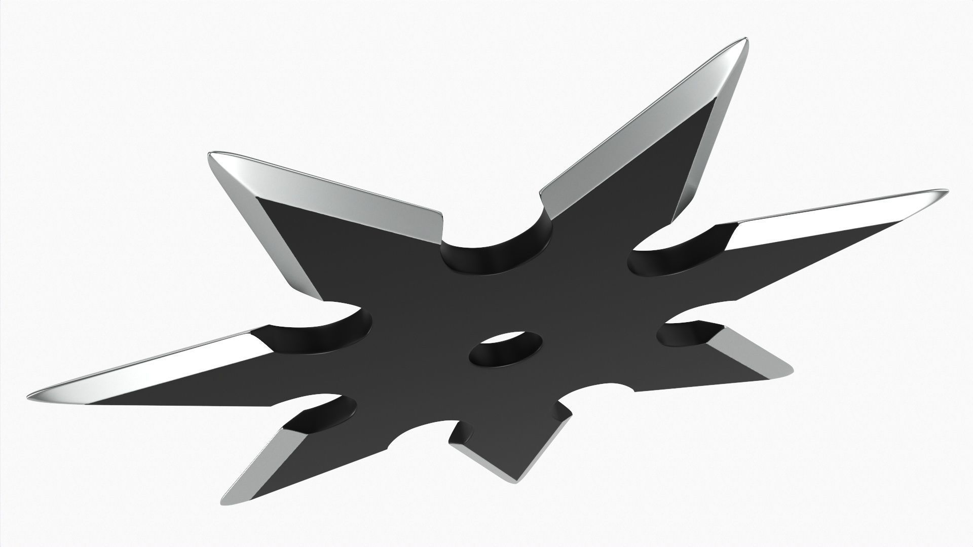Shuriken ninja throwing knife 04 3D model_2