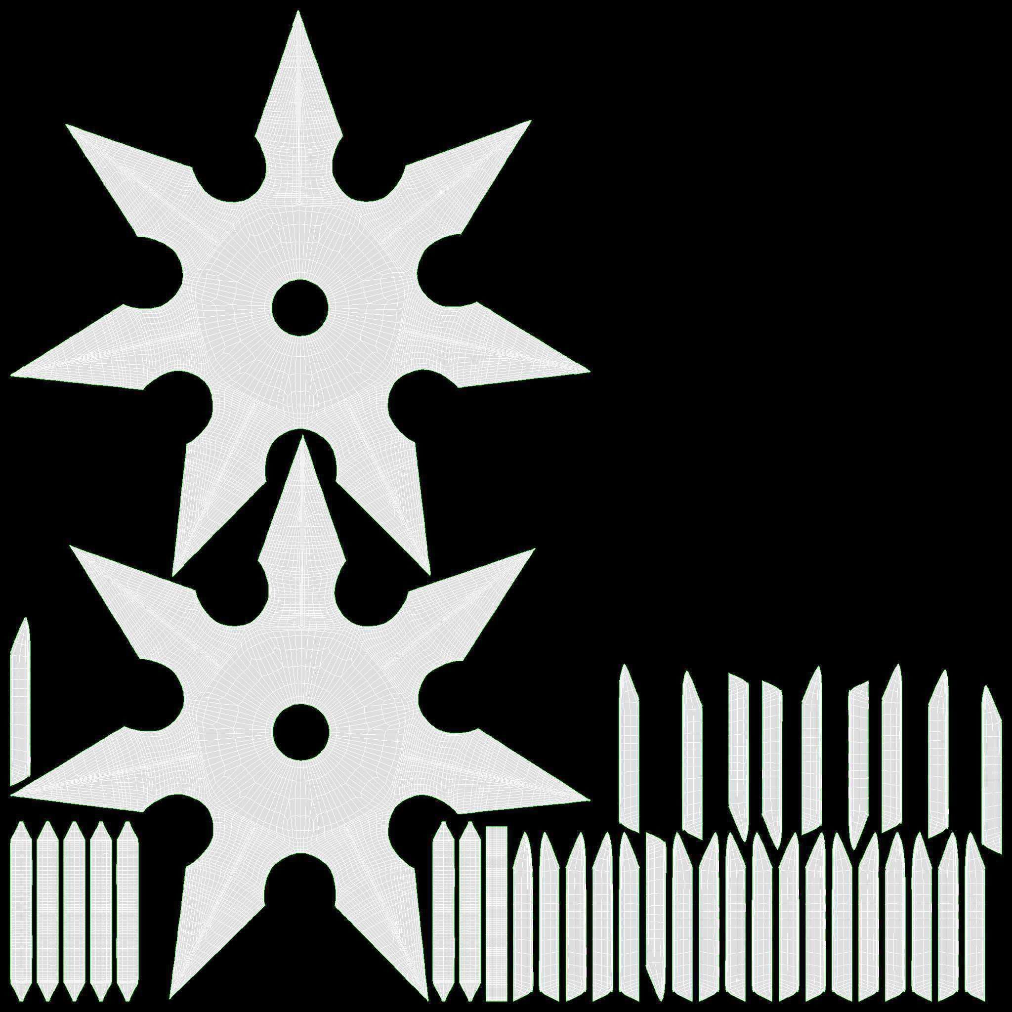 Shuriken ninja throwing knife 04 3D model_7