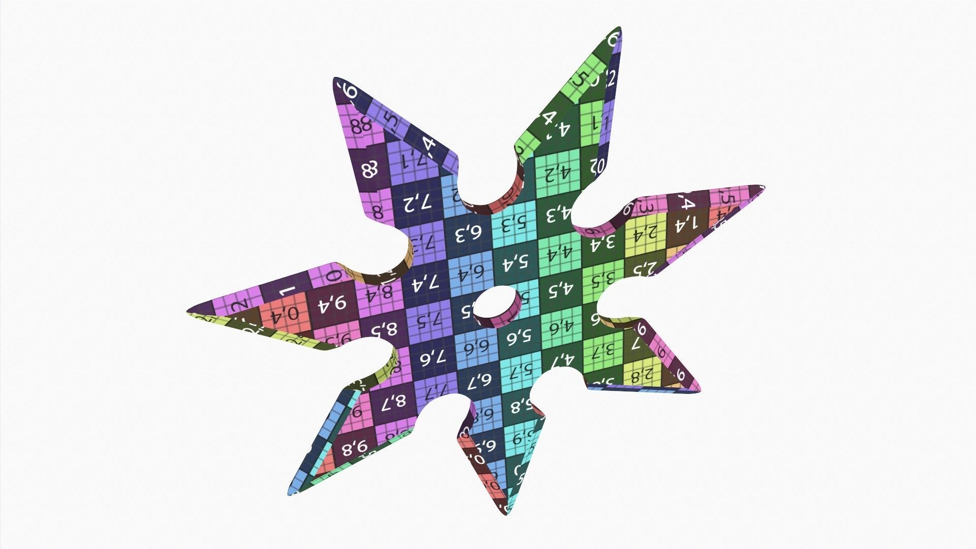 Shuriken ninja throwing knife 04 3D model_6