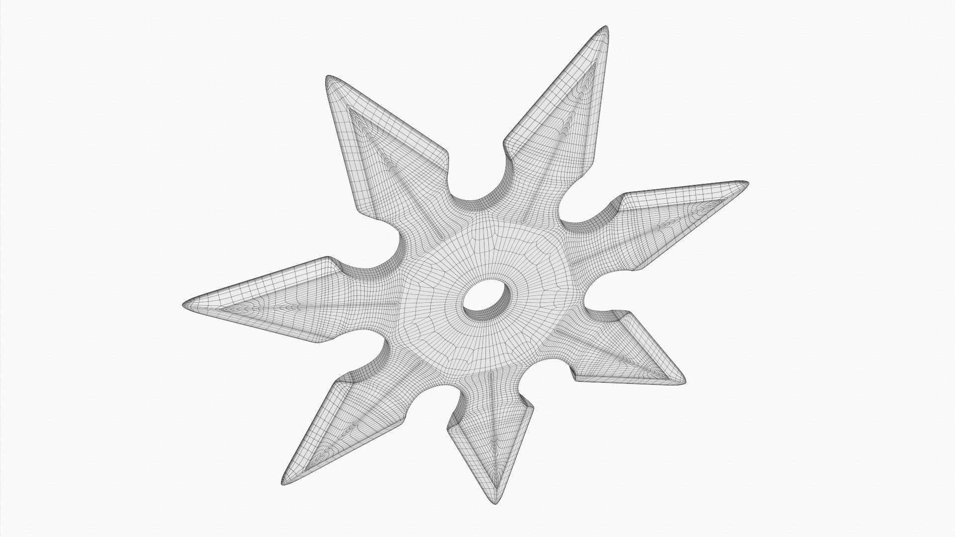 Shuriken ninja throwing knife 04 3D model_5