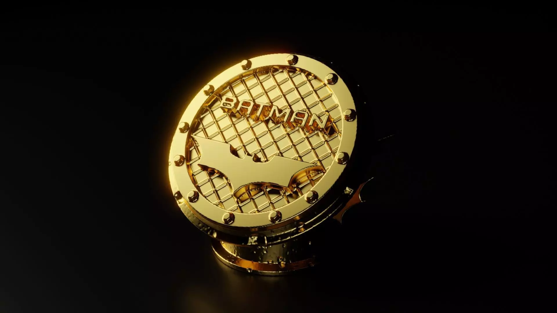 Batman statue with logo 3D print model