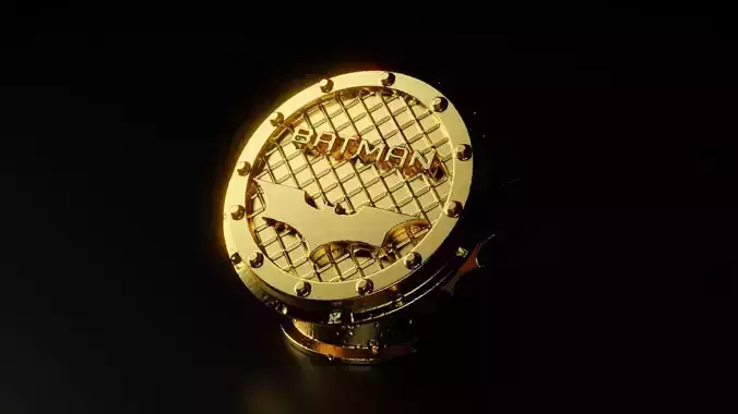 Batman statue with logo