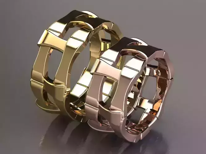 ring set 39 - wicker ring 3D print model