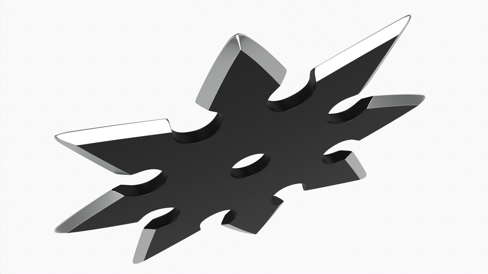 Shuriken ninja throwing knife 05 3D model_2