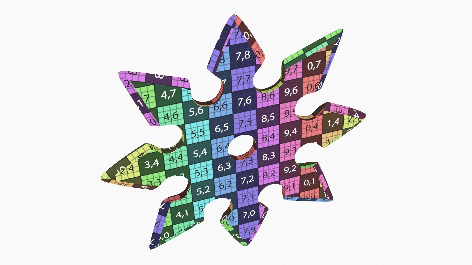 Shuriken ninja throwing knife 05 3D model_6