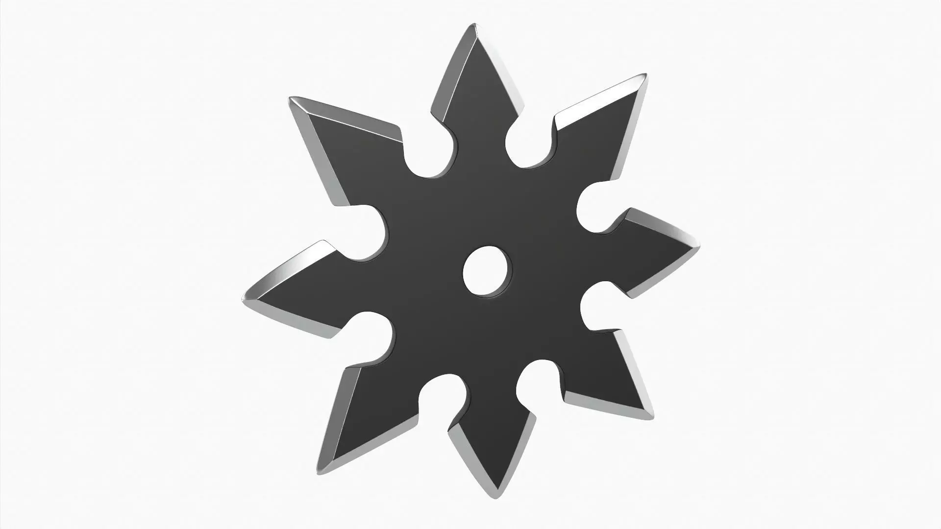 Shuriken ninja throwing knife 05 3D model_0