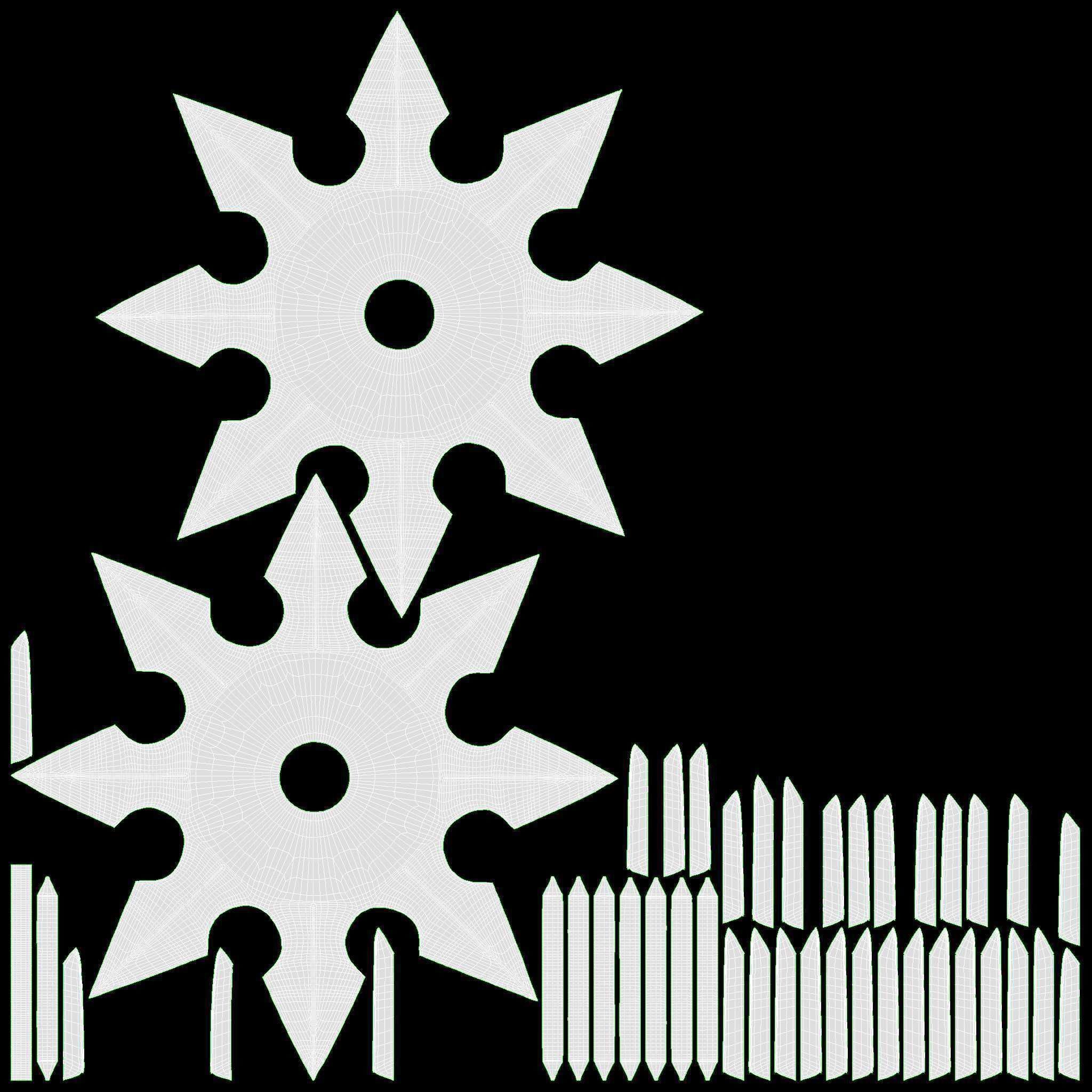 Shuriken ninja throwing knife 05 3D model_7