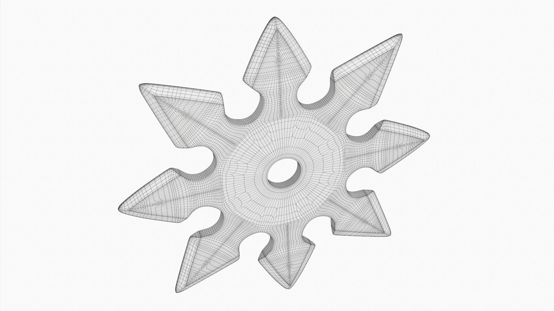 Shuriken ninja throwing knife 05 3D model_5