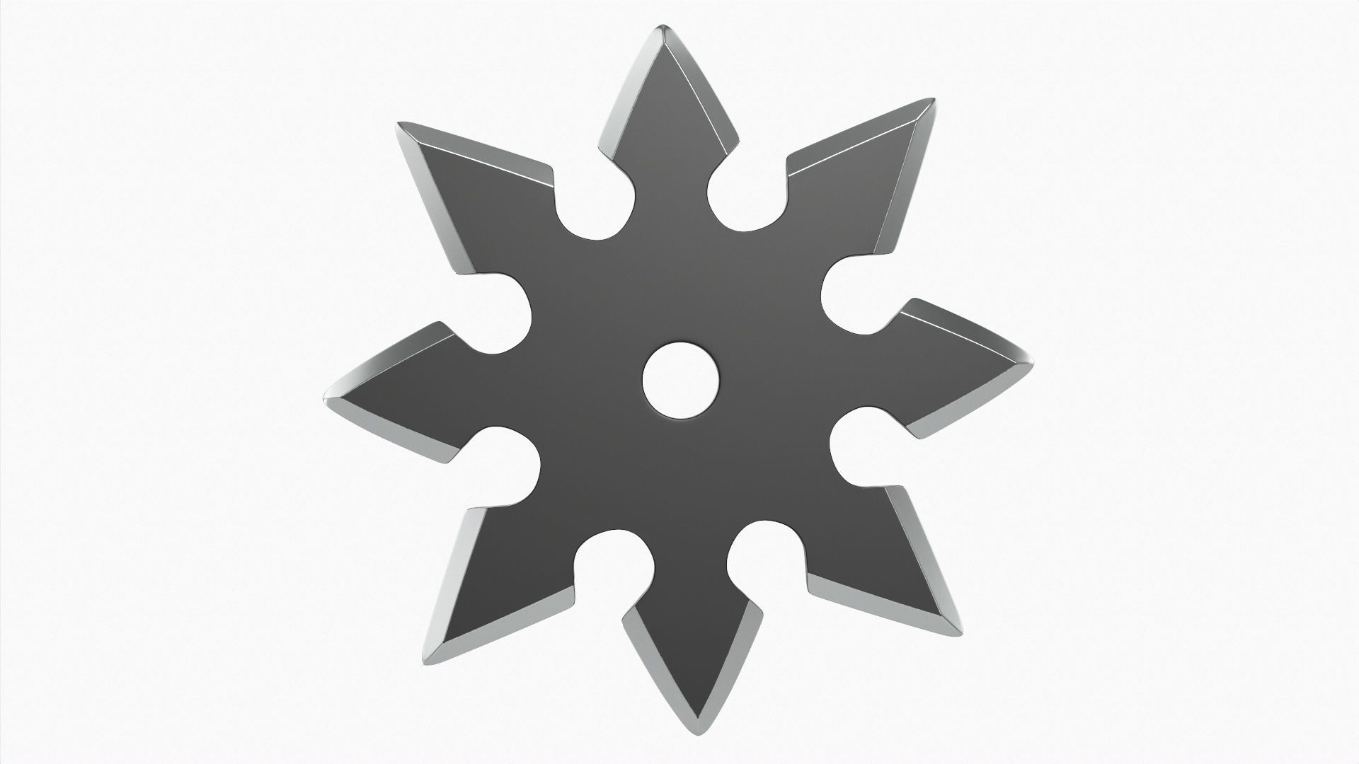 Shuriken ninja throwing knife 05 3D model_4