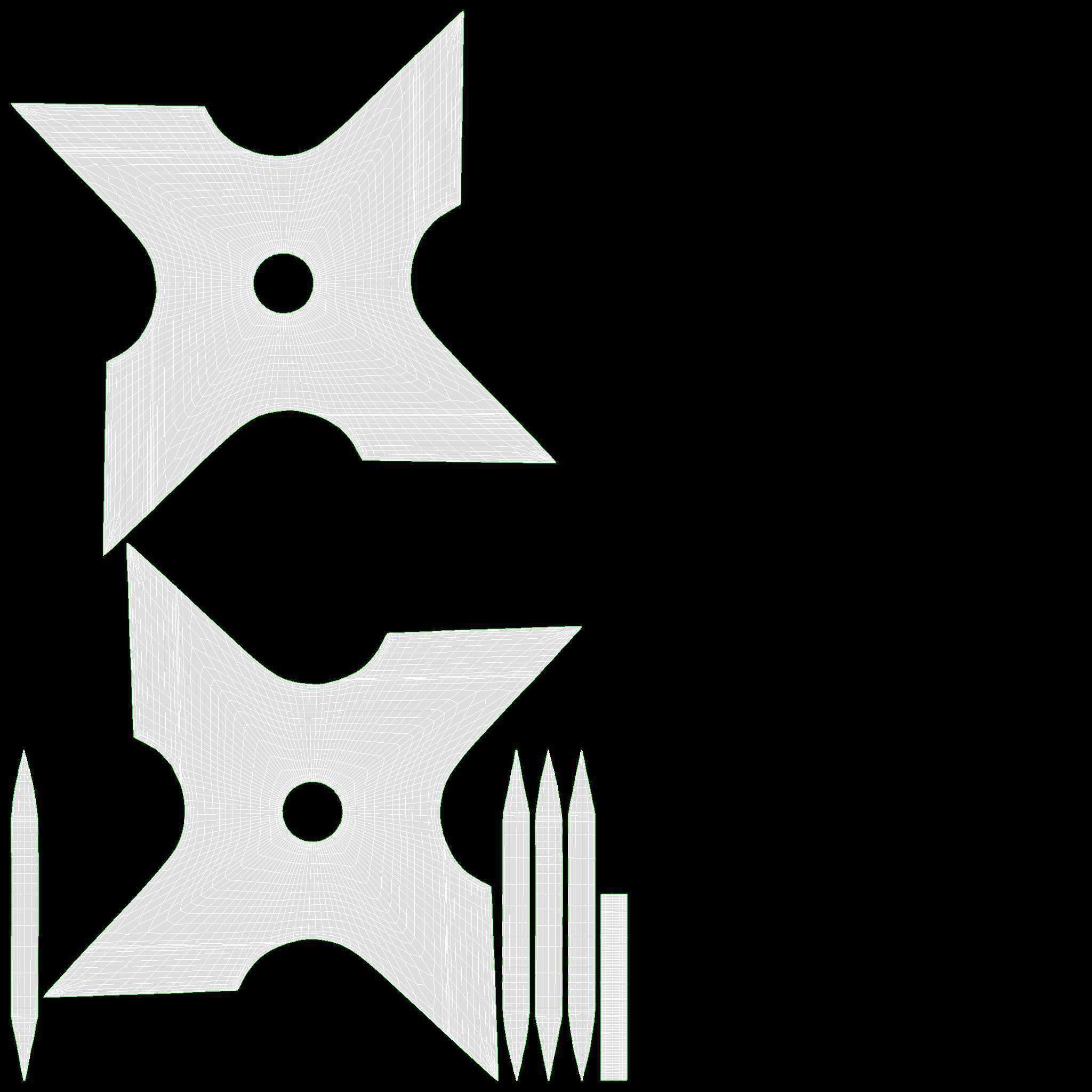 Shuriken ninja throwing knife 08 3D model_7