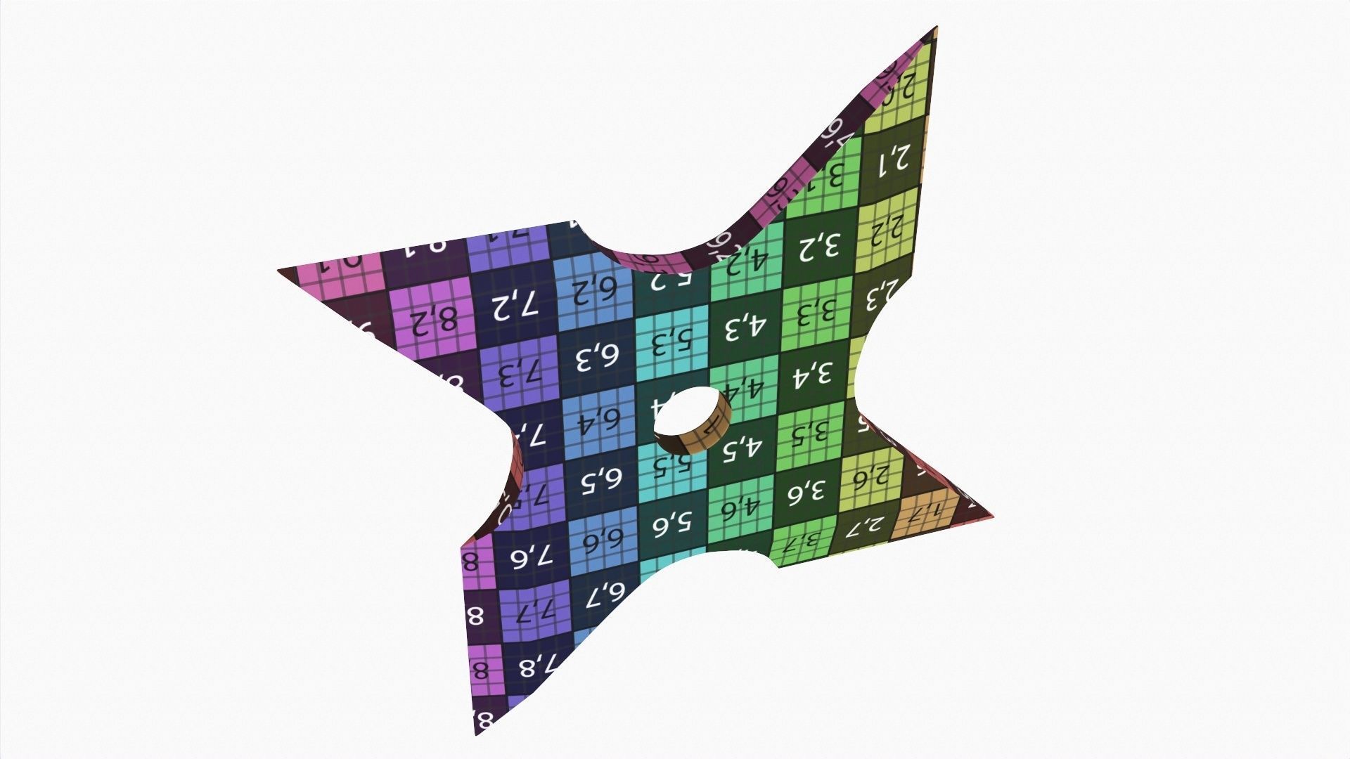 Shuriken ninja throwing knife 08 3D model_6