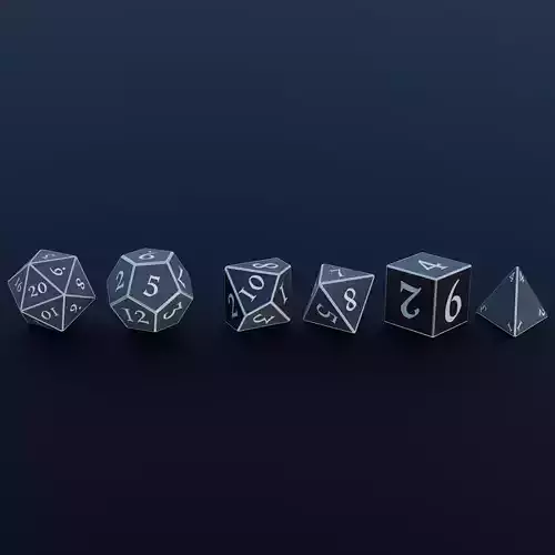 Dnd Dice Set Low-poly 3D model