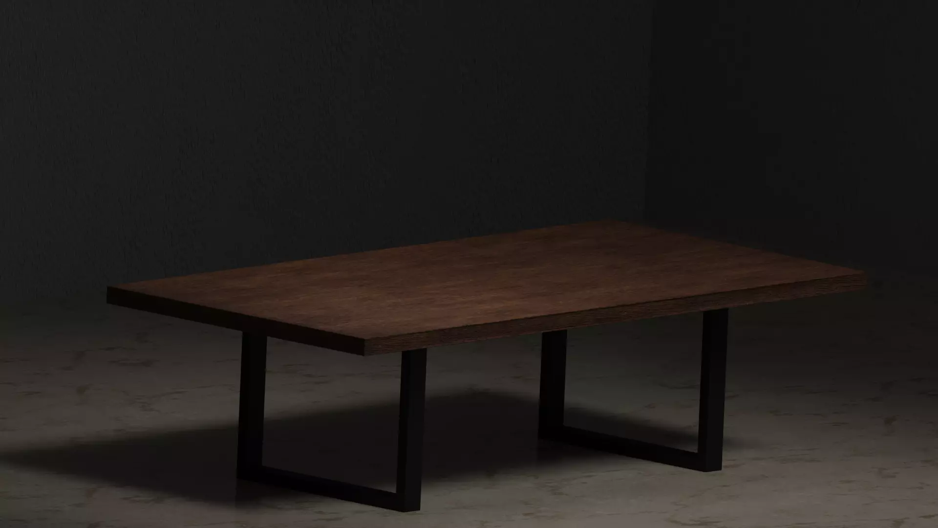 Wooden desk 3D model_0