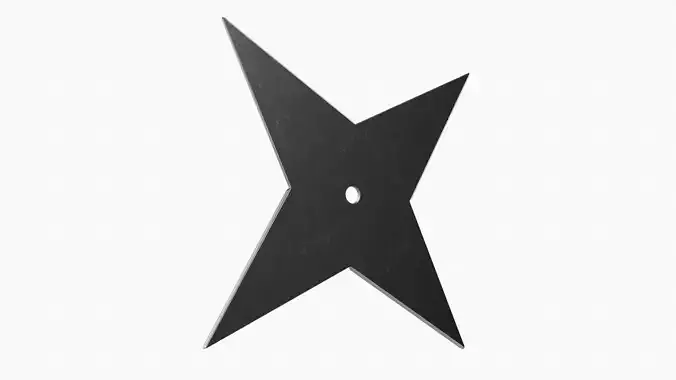 Shuriken ninja throwing knife 09 3D model