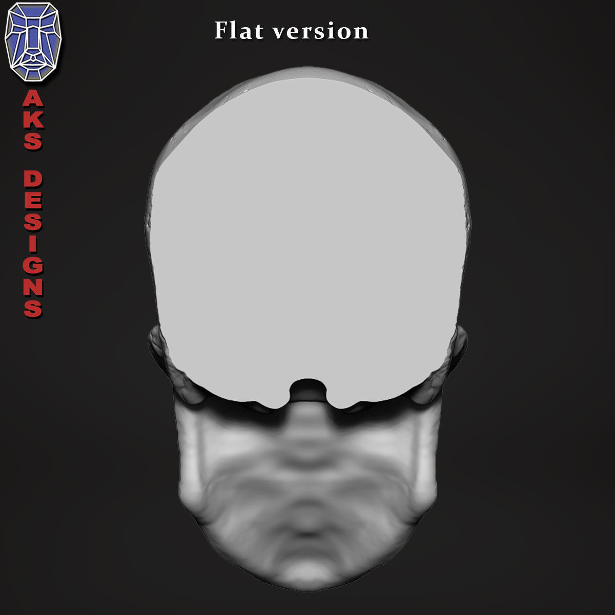 Skull version 1 Bas relief for cnc 3D print model_12