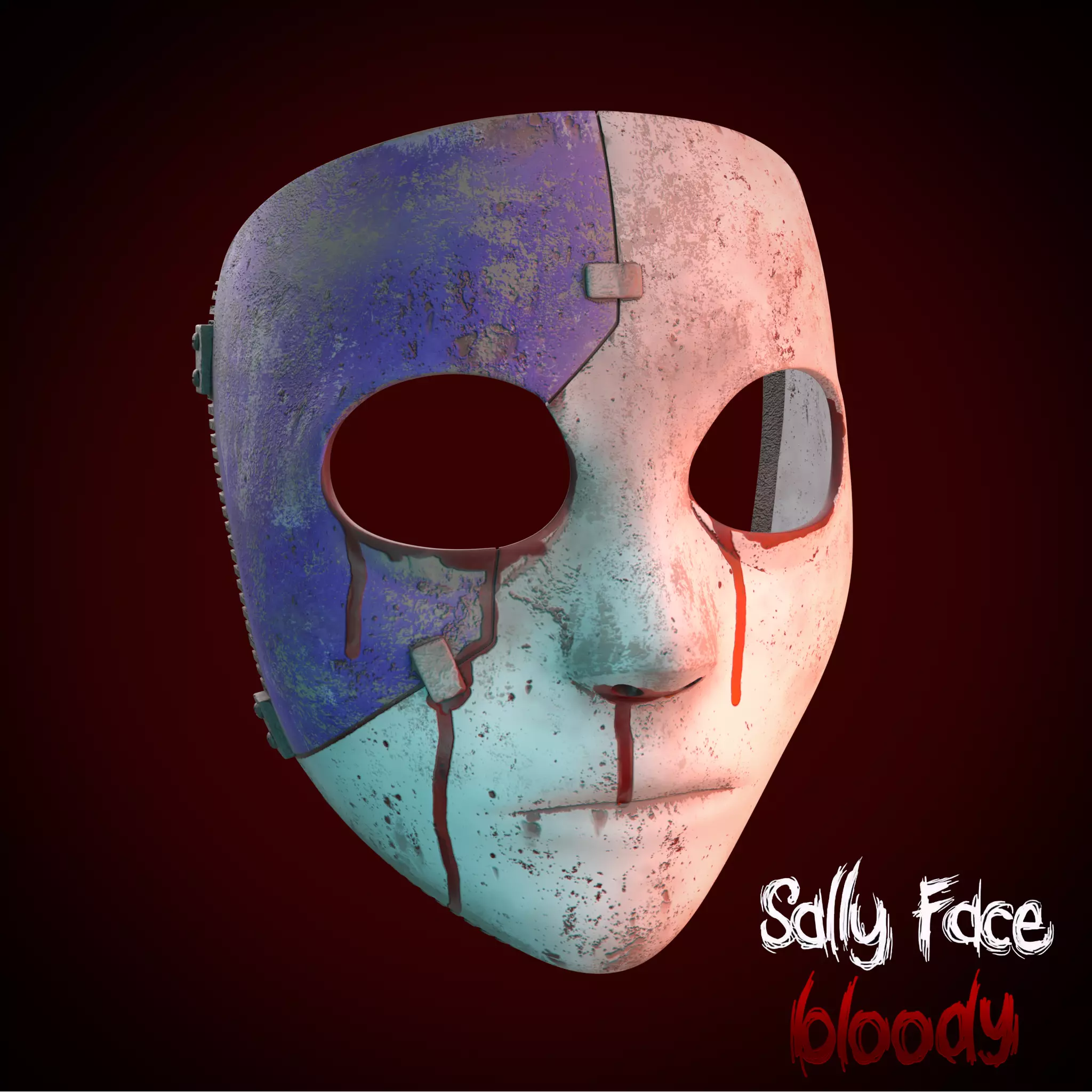 Sally Face Bloody 3D Model Stl File Printing  Halloween  3D print model_0