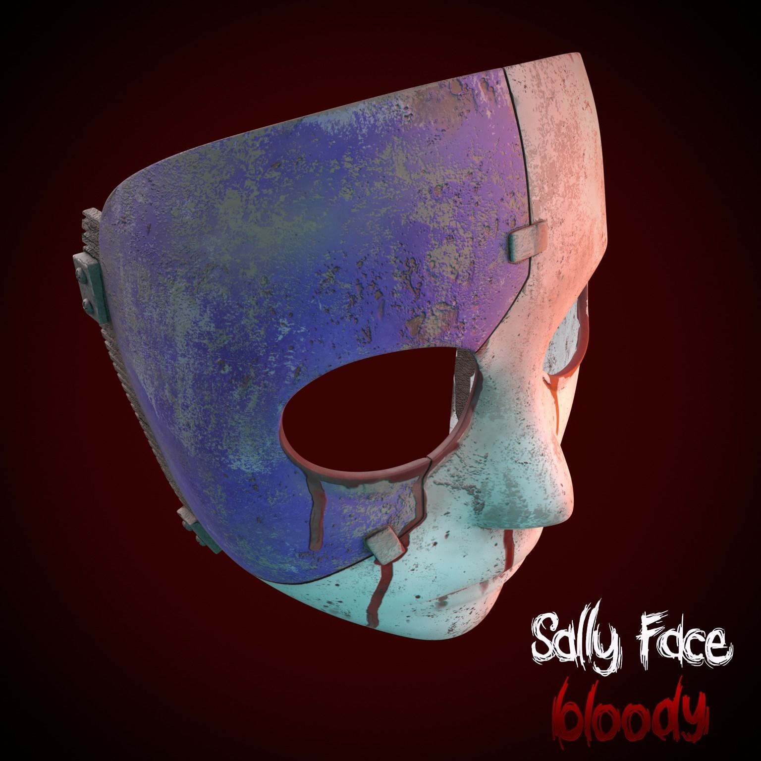 Sally Face Bloody 3D Model Stl File Printing  Halloween  3D print model_9