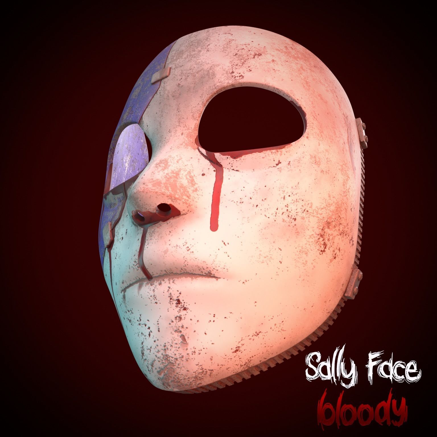 Sally Face Bloody 3D Model Stl File Printing  Halloween  3D print model_11