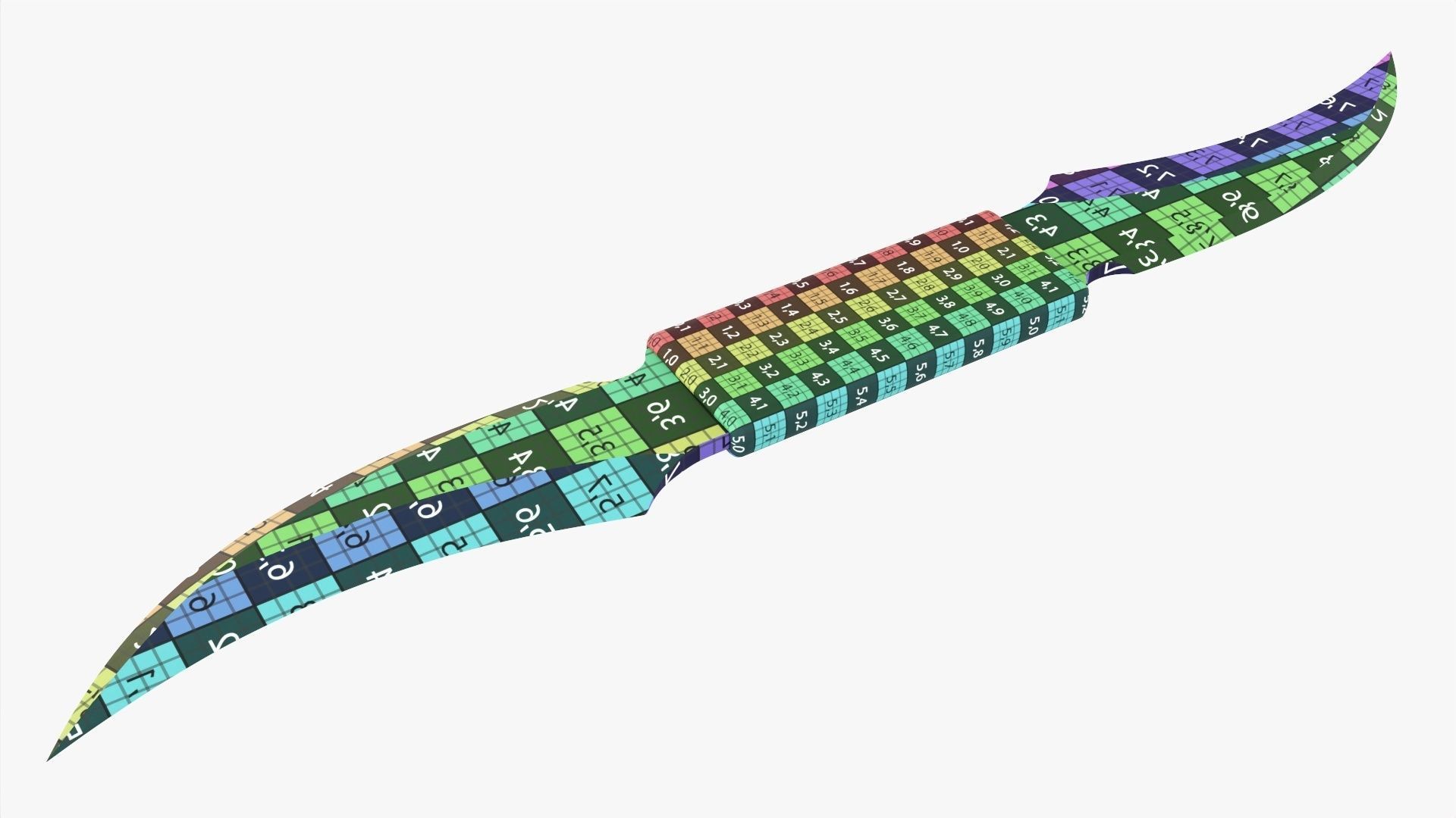 Throwing double bladed knife 3D model_10