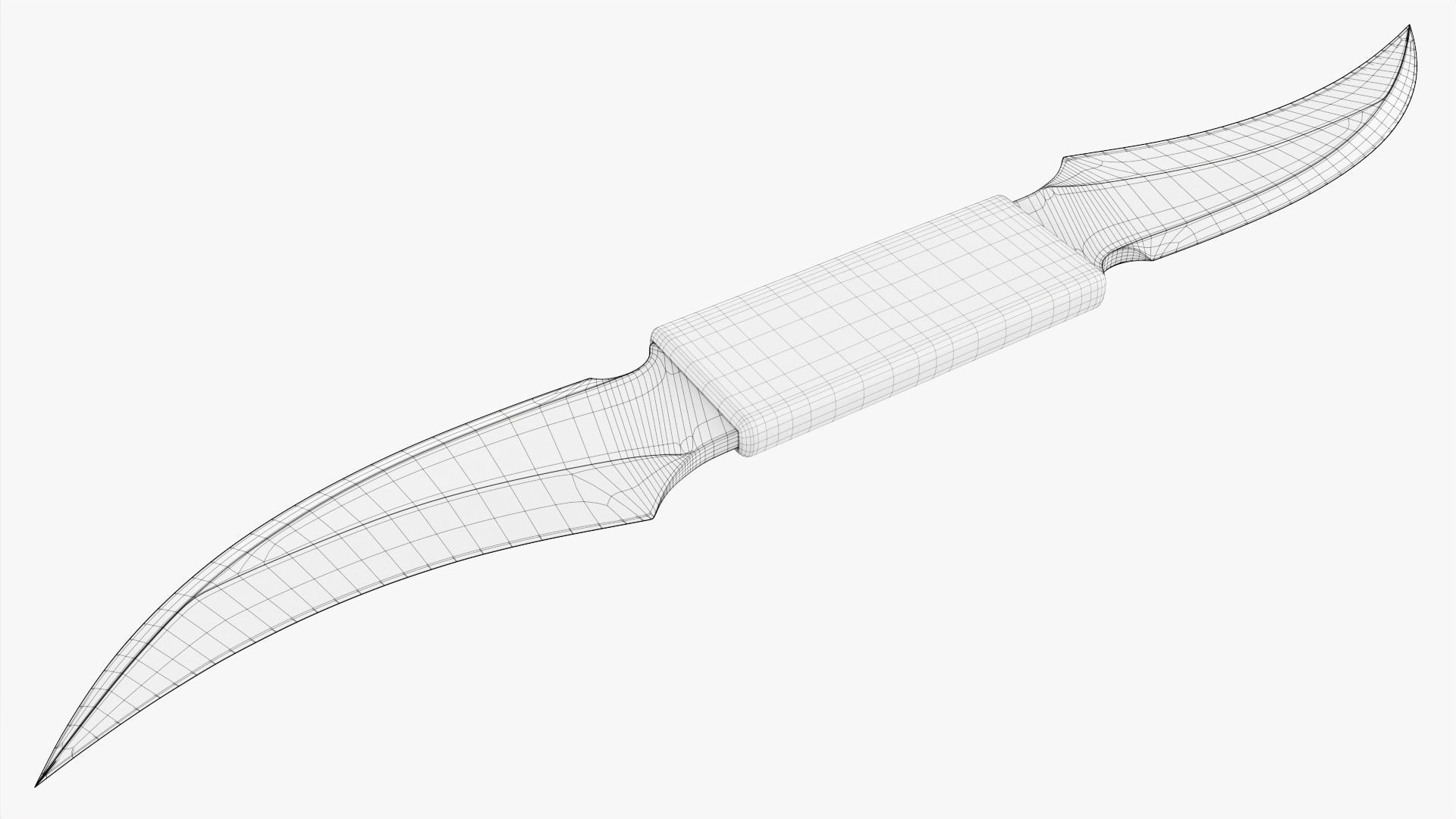 Throwing double bladed knife 3D model_8