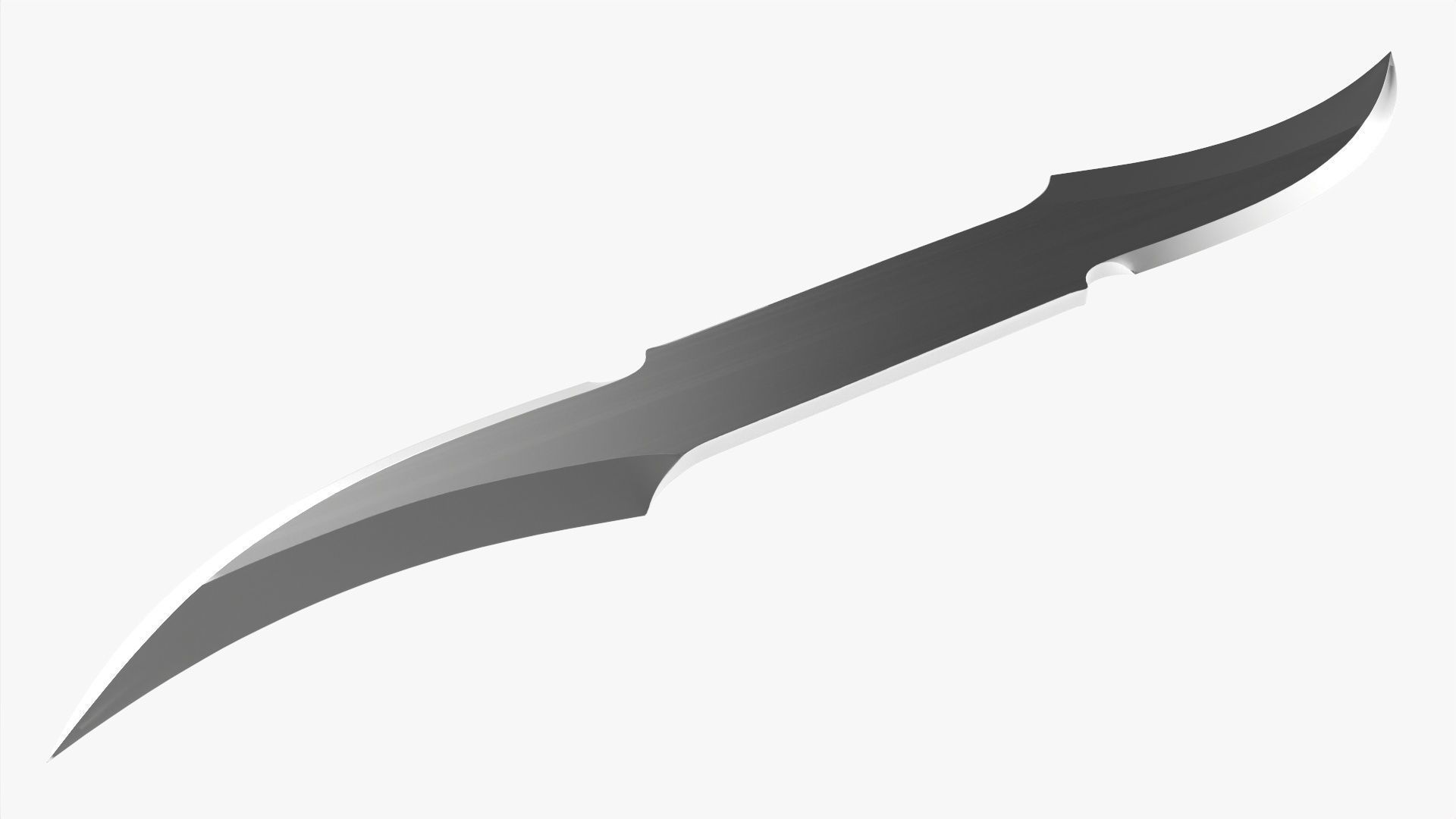 Throwing double bladed knife 3D model_2