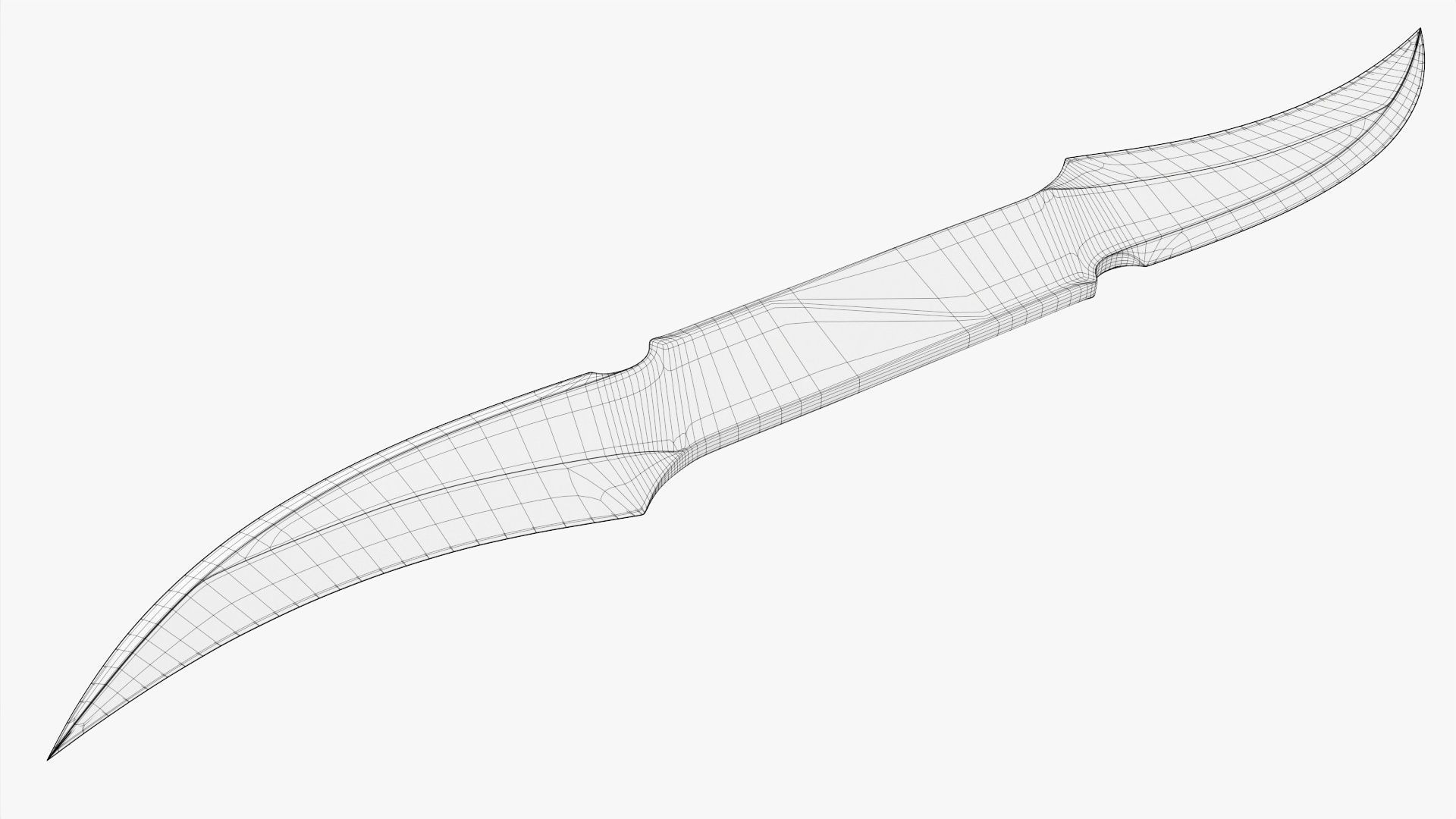 Throwing double bladed knife 3D model_9