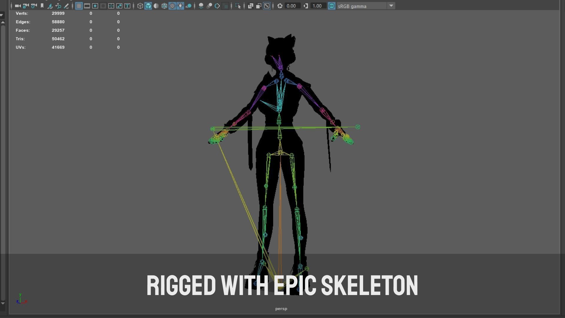 Cyberpunk Sniper Girl - Game Ready Low-poly 3D model_12