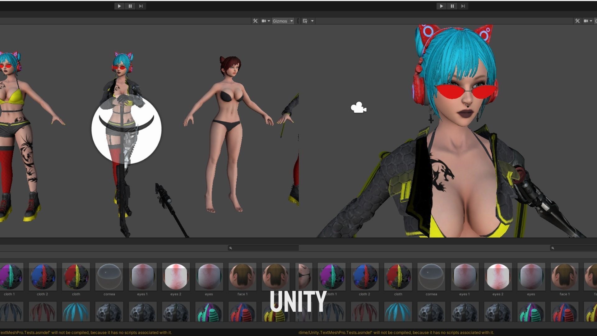 Cyberpunk Sniper Girl - Game Ready Low-poly 3D model_13