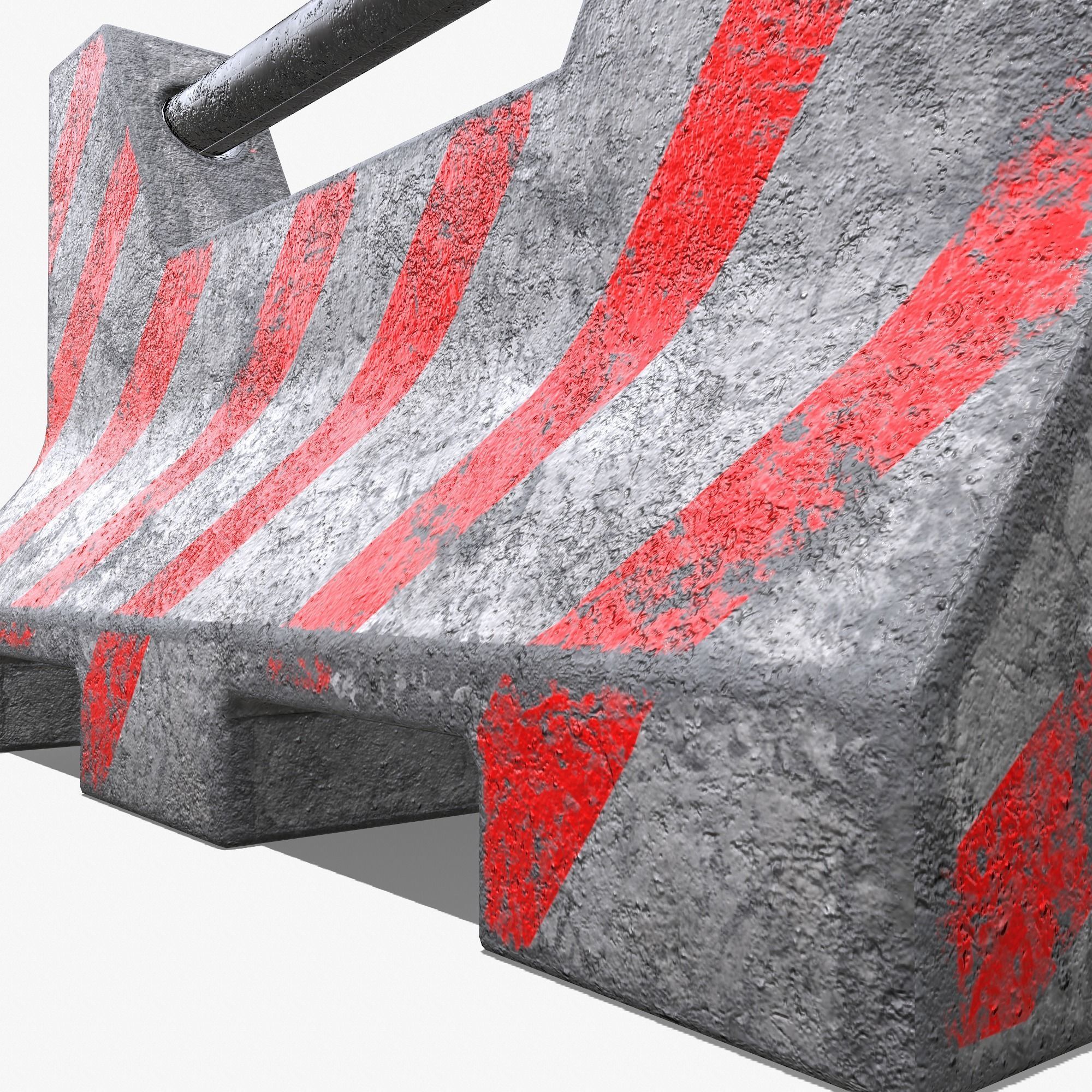 Concrete Barrier PBR Low-poly 3D model_5