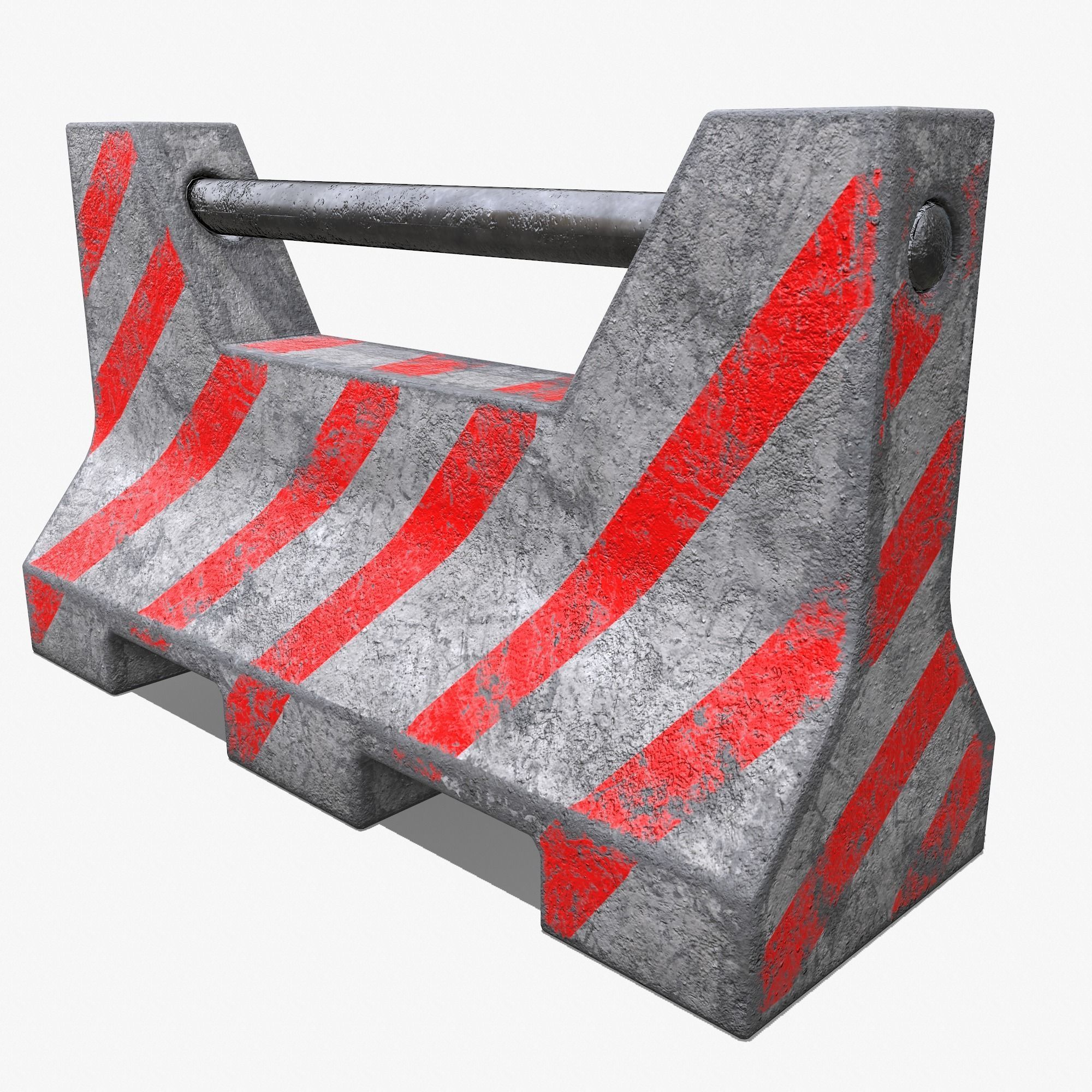 Concrete Barrier PBR Low-poly 3D model_2