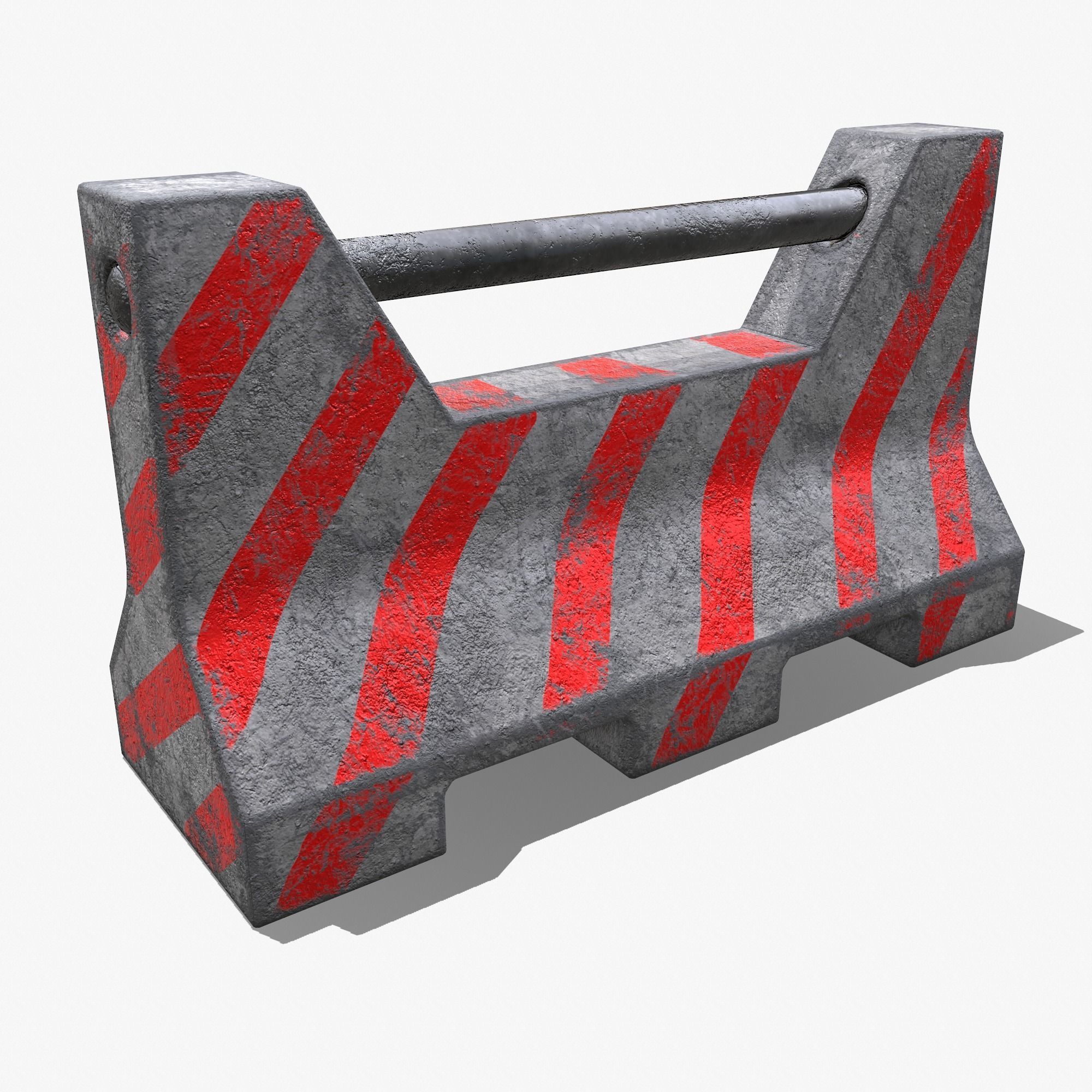 Concrete Barrier PBR Low-poly 3D model_3
