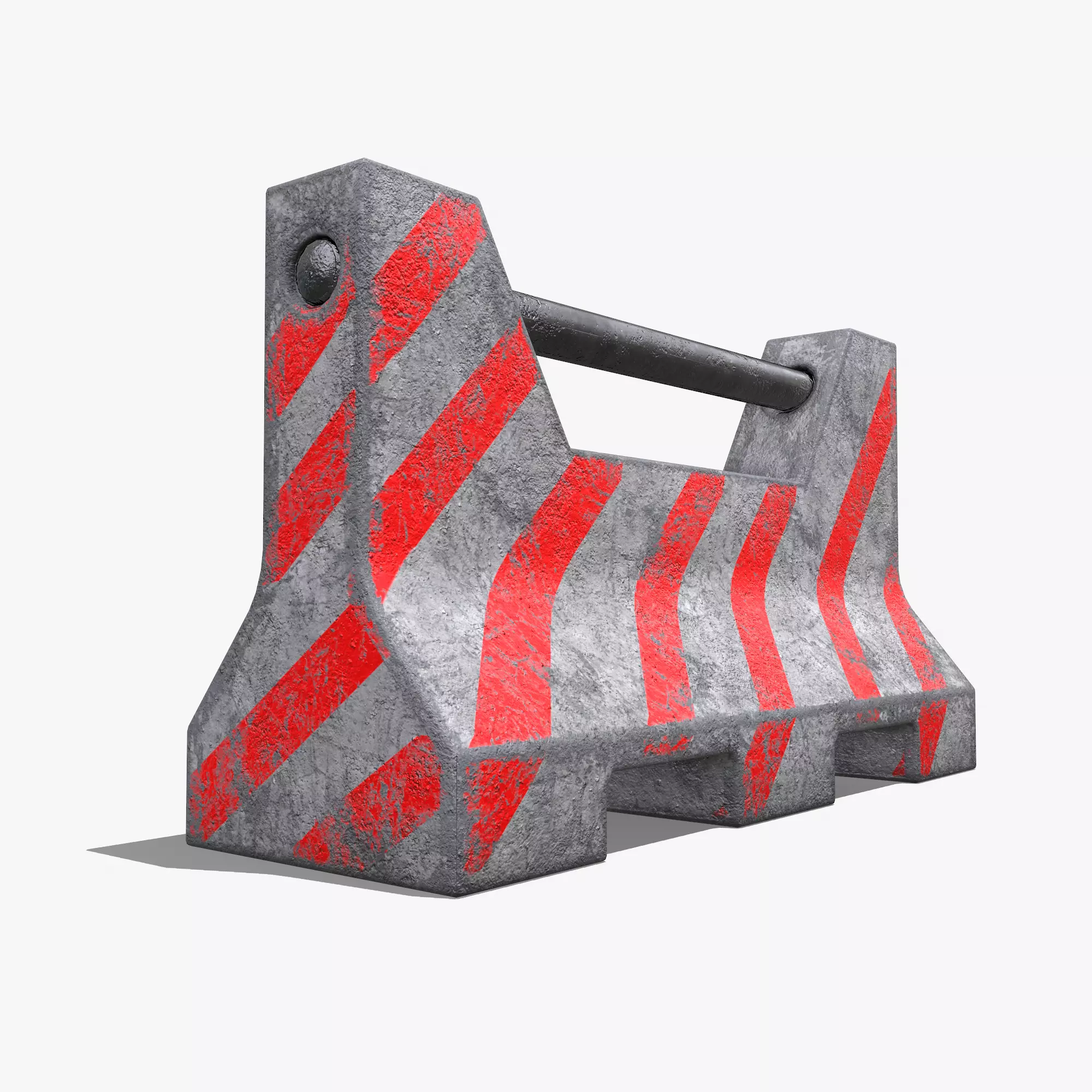 Concrete Barrier PBR Low-poly 3D model_0