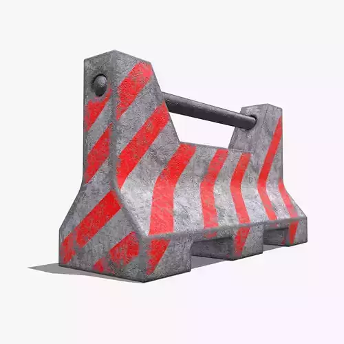 Concrete Barrier PBR Low-poly 3D model Concrete Barrier PBR Low-poly 3D model