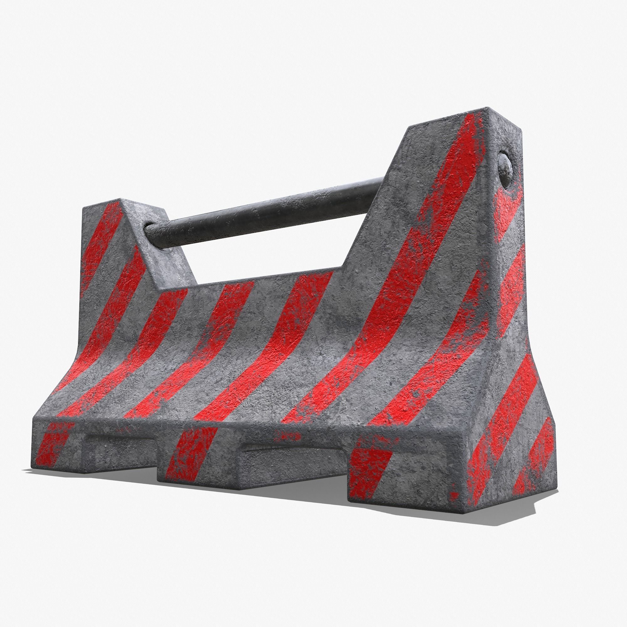 Concrete Barrier PBR Low-poly 3D model_4