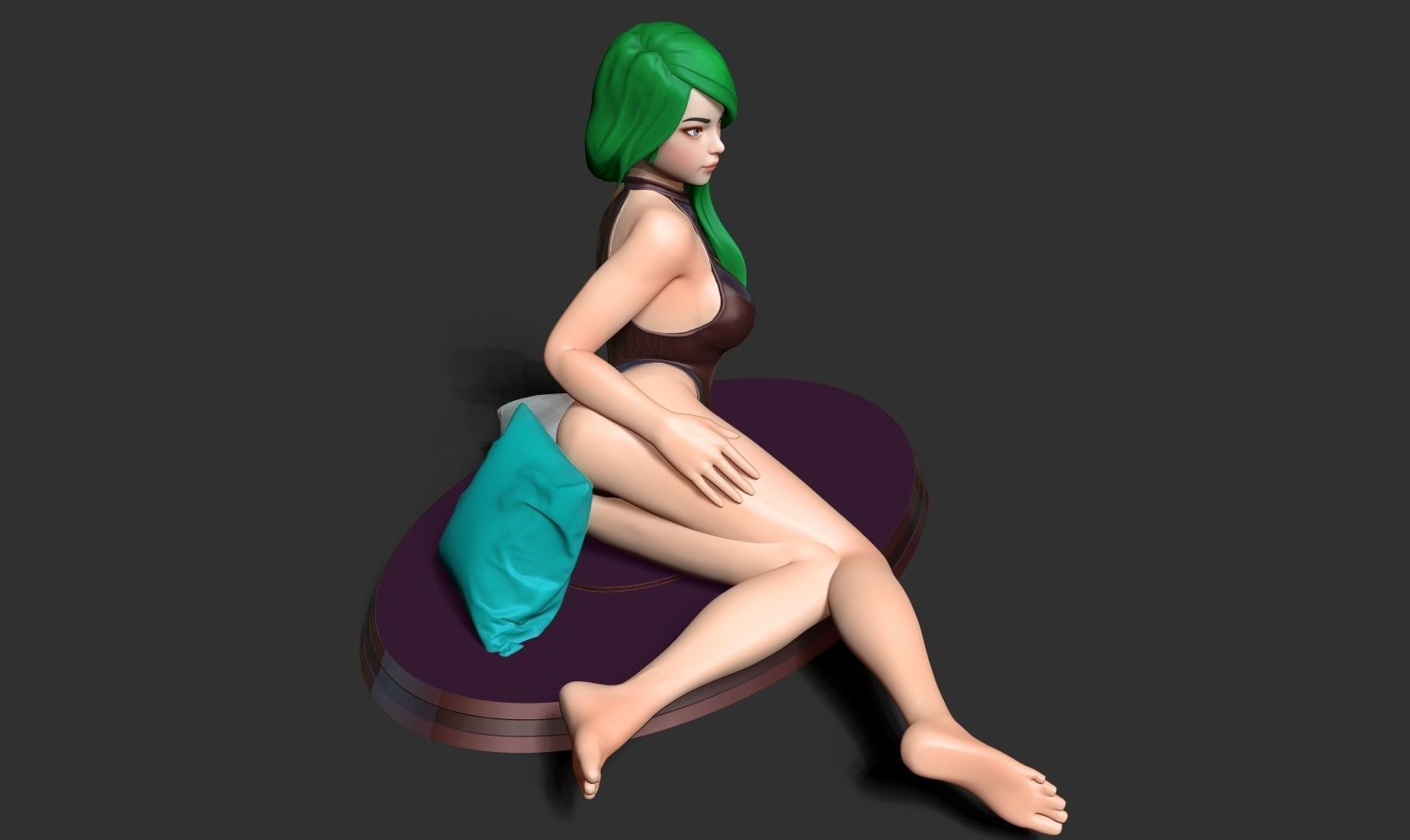 Girl with Pillows 3D print model_17
