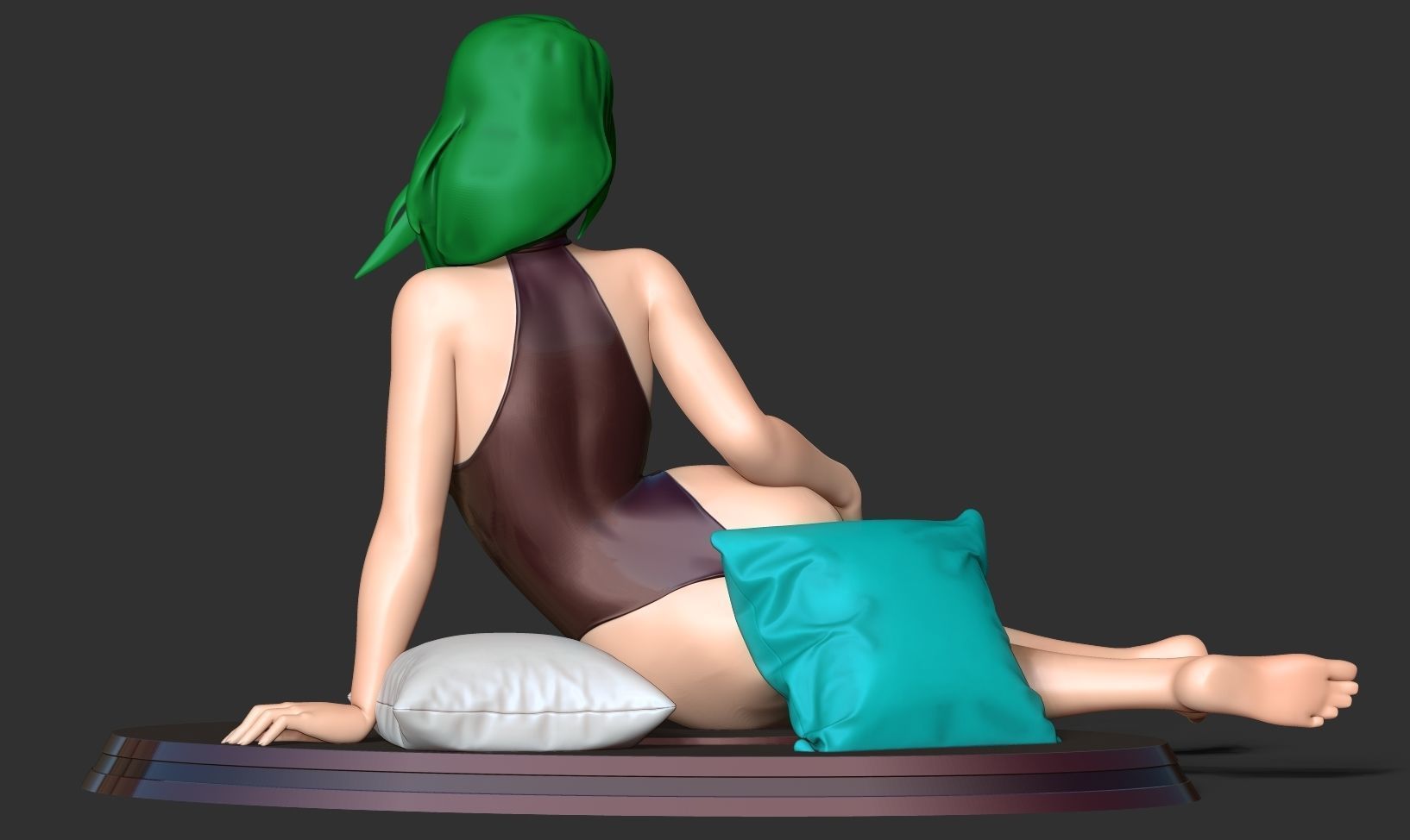 Girl with Pillows 3D print model_6