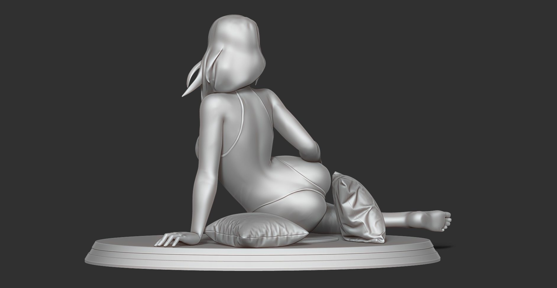 Girl with Pillows 3D print model_11