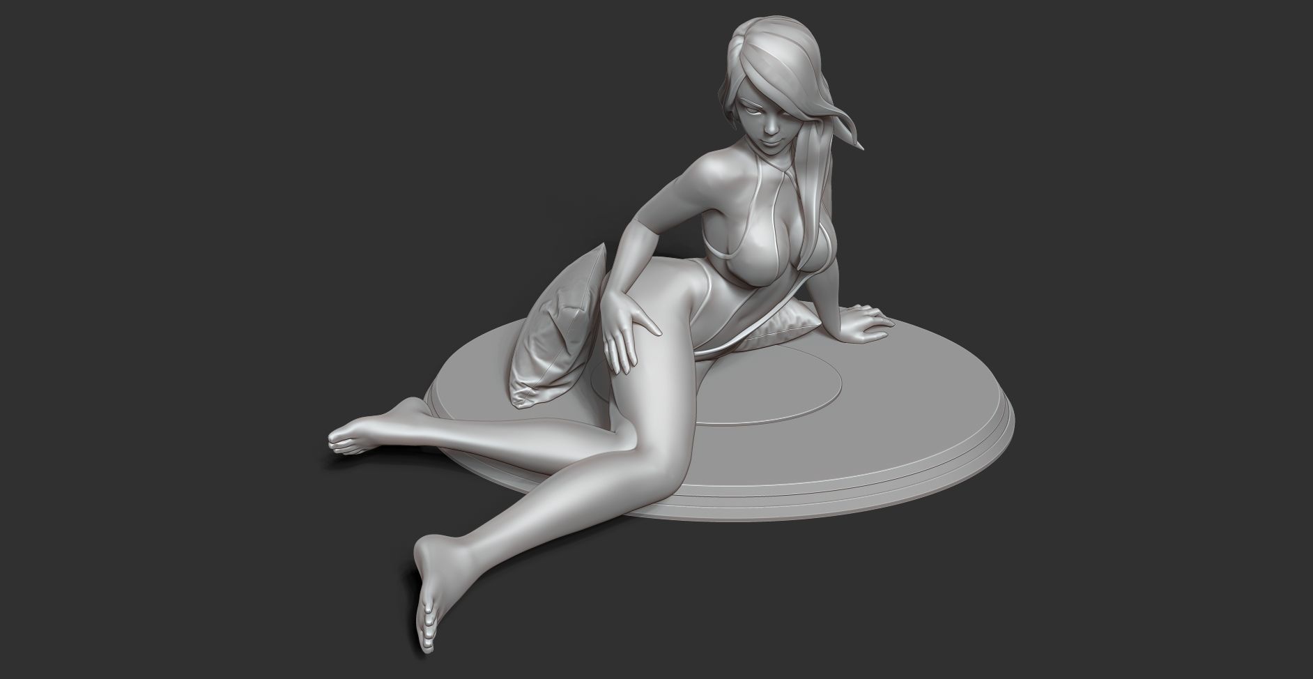 Girl with Pillows 3D print model_16