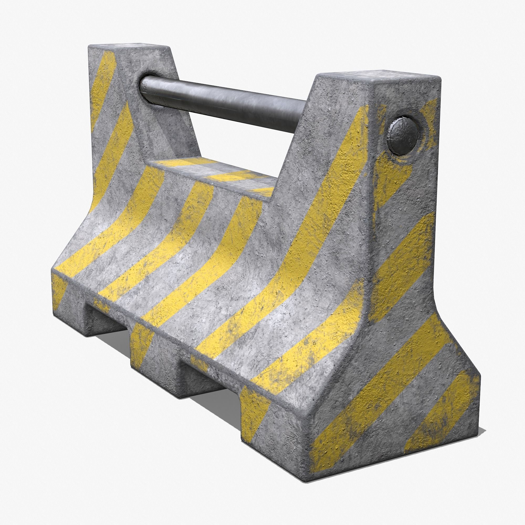 Concrete Barrier PBR 3D model Low-poly 3D model_5