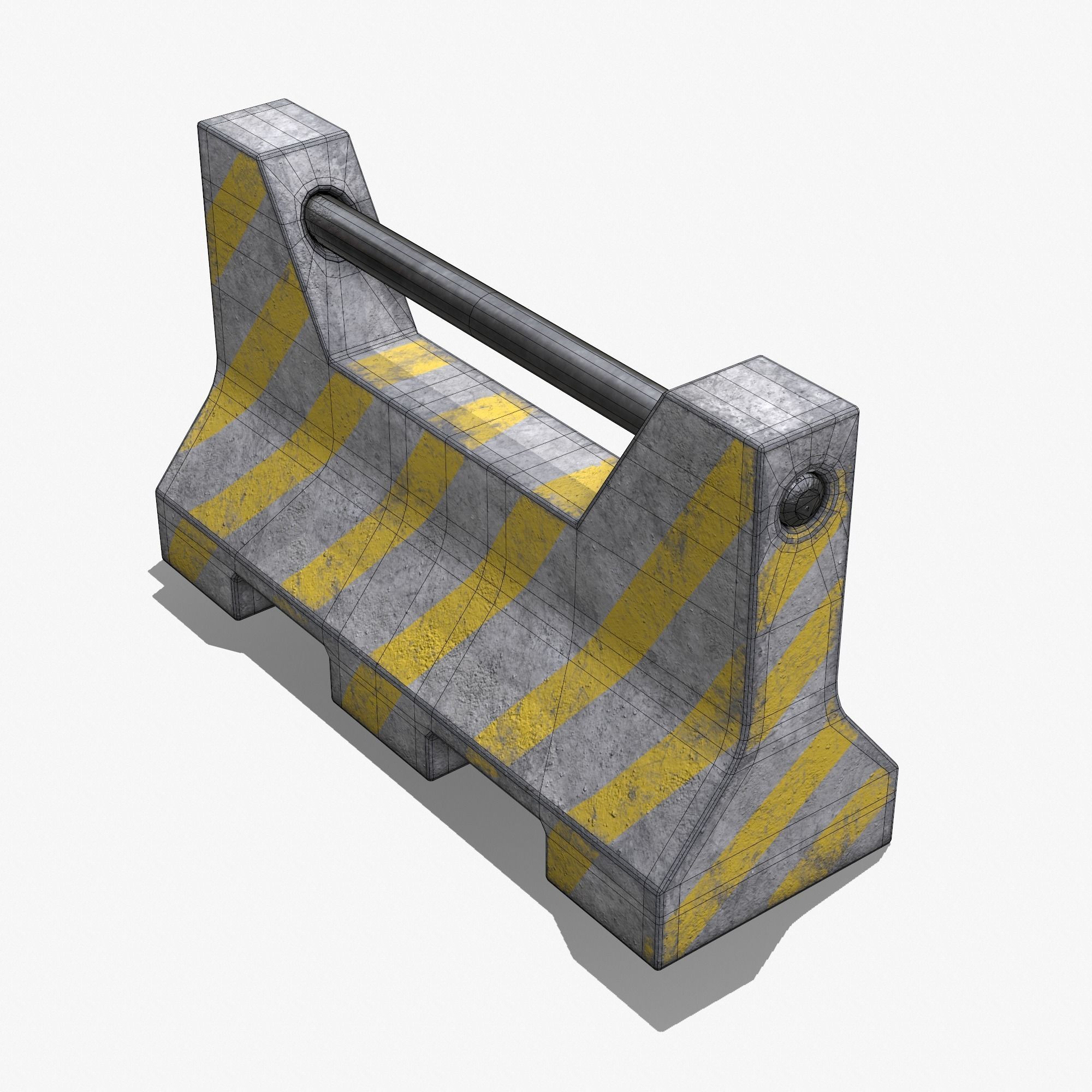 Concrete Barrier PBR 3D model Low-poly 3D model_3