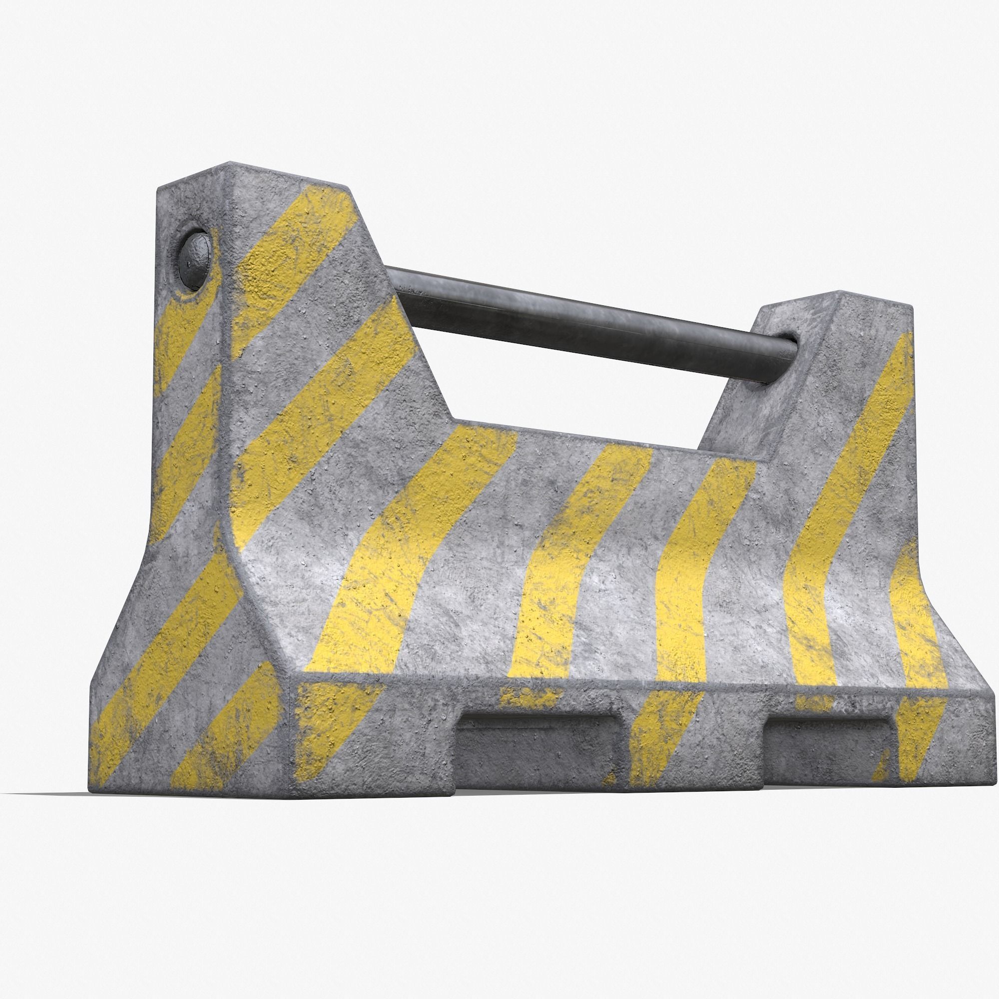 Concrete Barrier PBR 3D model Low-poly 3D model_4