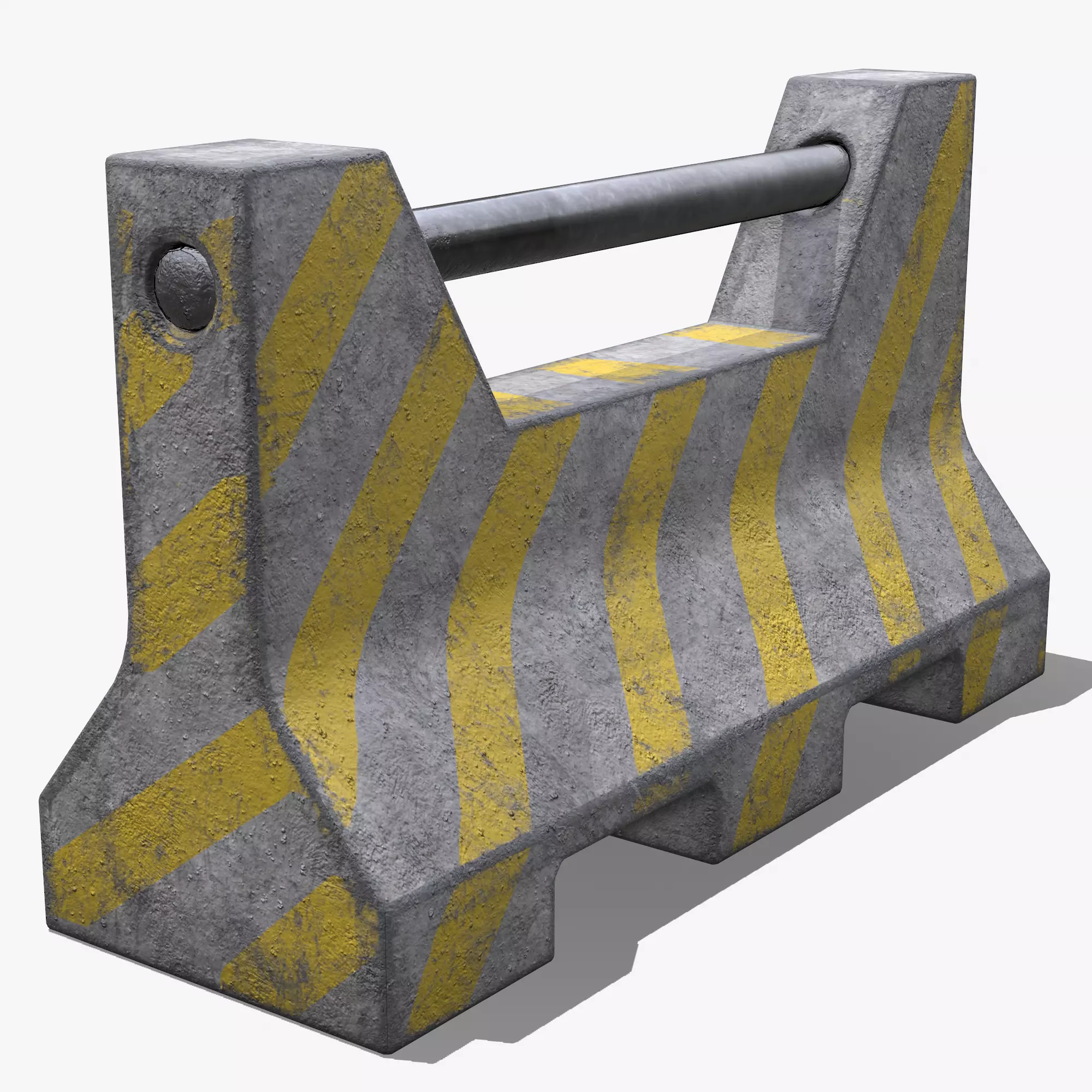 Concrete Barrier PBR 3D model Low-poly 3D model_0