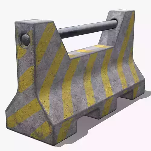 Concrete Barrier PBR 3D model