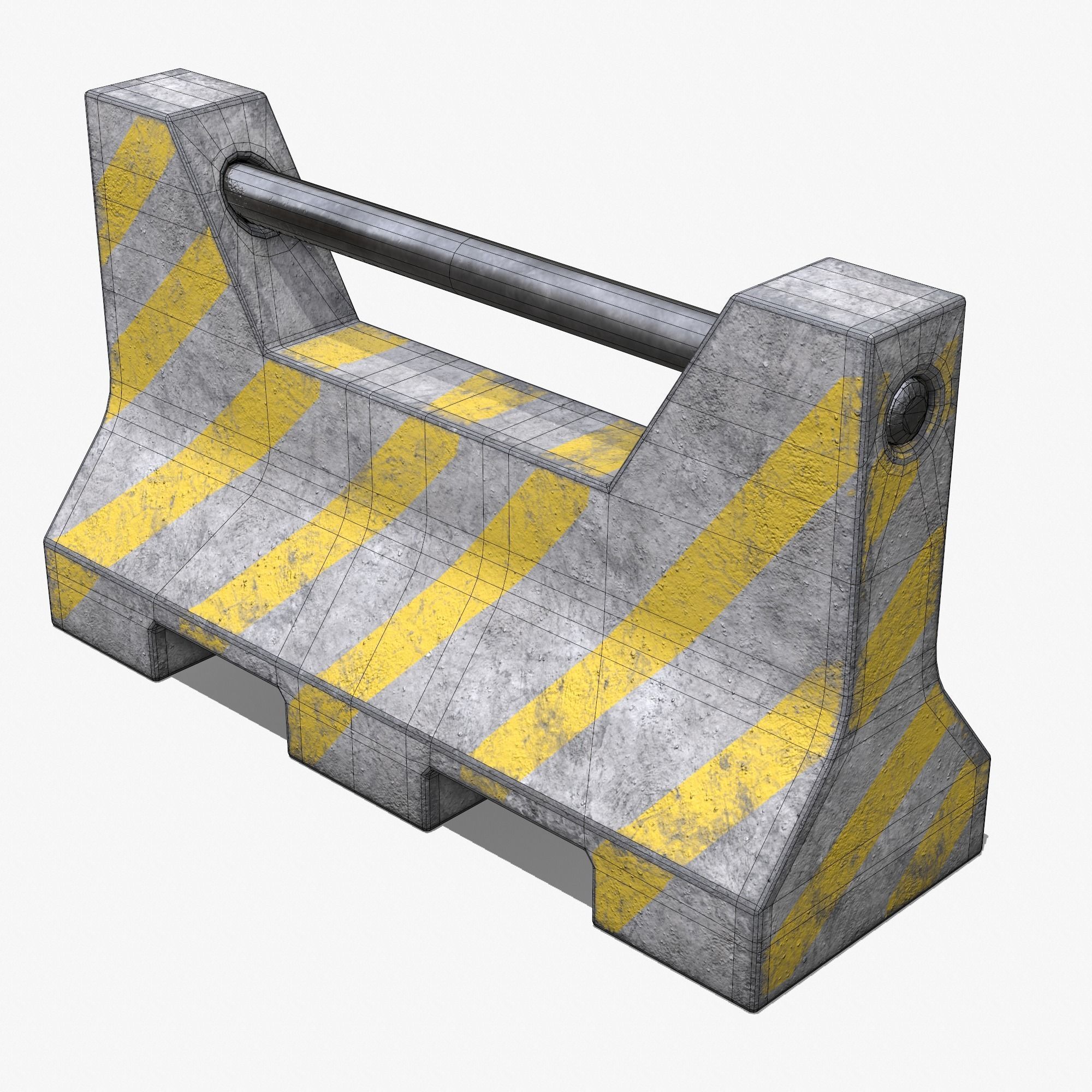 Concrete Barrier PBR 3D model Low-poly 3D model_6